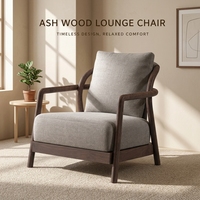 Fauteuil d'appoint en tissu, fabrication directe usine OEM ODM, structure en bois de frêne massif, chaise longue moderne et confortable pour salon, chambre, appartement