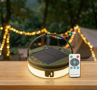 Lampe de camping solaire LED multifonctionnelle 6 en 1 pour l'extérieur avec 8 modes, base magnétique, IP65, pour tente, jardin, maison, décoration de Noël