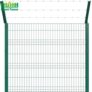 vertical strip 3d welded curved wire mesh bend fence panels pvc