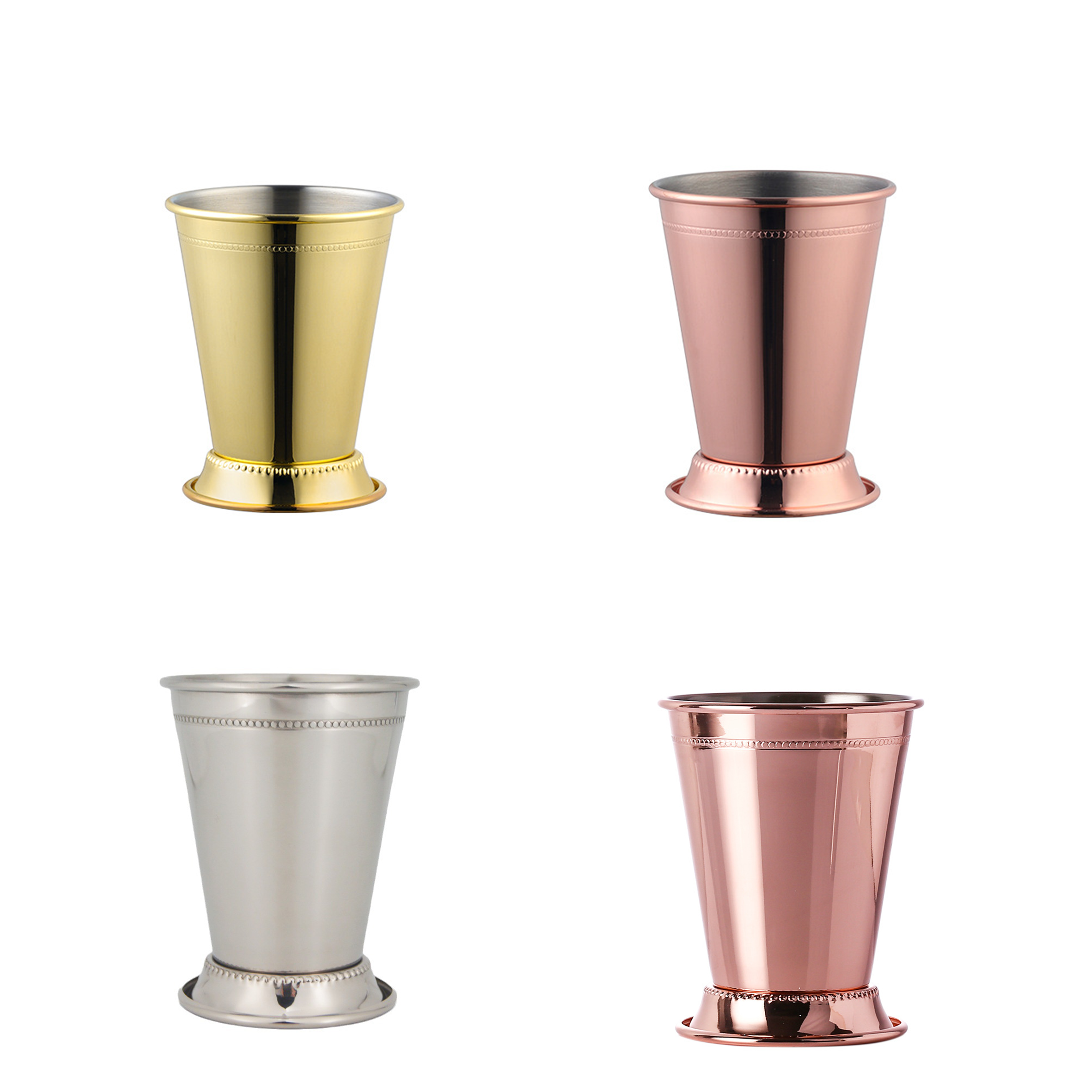 Gold Mint Julep Cups Set Of 2 - 12oz Stainless Steel Kentucky