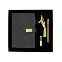 Vente à chaud d'ensemble cadeau de journaux en lin à couverture rigide avec carnet en cuir imprimé avec stylo et boîte cadeau