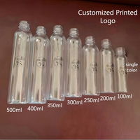 Bouteille de jus en plastique PET mince avec logo imprimé personnalisé pour les boissons, l'eau minérale, 100 ml, 200 ml, 250 ml, 300 ml, 350 ml, 400 ml, 500 ml