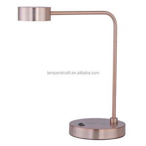 Green Metal Hotel Desk <b>Lamp</b> with Switch and Power Outlet in the Base for Home Decor Bedroom Hotel Lobby Hotel Guestroom - Product Image 5