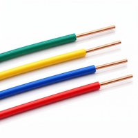 Fil de construction BV monobrin en cuivre massif 10 12 14 16 18 AWG, fil électrique rigide isolé en PVC pour câblage fixe de bâtiment