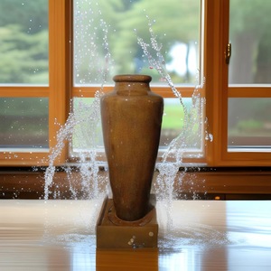 Fontaine d'intérieur avec ornement à eau courante pour salon, entrée, bureau, balcon, cour extérieure, design contemporain - Product Image 2