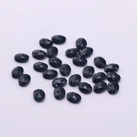 Yingma livraison rapide 6x8mm pierre précieuse coupe Rose dos plat agate noire pierre naturelle à facettes