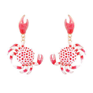 Pendientes de cangrejo personalizados de aleación, pendientes de animales marinos, joyería de moda con temática oceánica, pendientes hipoalergénicos para mujer - Product Image 1
