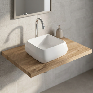 Lavabo rond en céramique de 8 pouces à poser sur table, en granit, pour usage hospitalier, certifié ISO9001, design moderne, pour lavage des pieds - Product Image 2