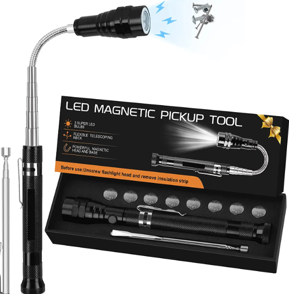 Believable Quality Tool Pick up Telescoping Magnetic Pickup Tool with Flexible Flashlight