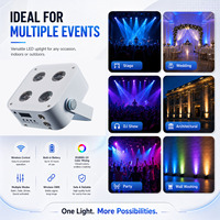 Focos LED Mini IR4 para DJ de Bodas y Fiestas, 4X12W RGBWAV DMX512, Inalámbricos con Batería, Iluminación de Escenario 6 en 1