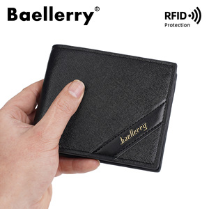 กระเป๋าสตางค์แบบสั้นสำหรับผู้ชาย Baellerry สีดำ ป้องกัน RFID สำหรับธุรกิจและลำลอง - Product Image 3