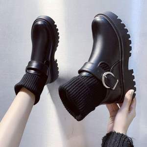 Botines de Mujer Tejidos con Cable, Plataforma y Tacón Grueso, con Puños Cómodos, Invierno 2026 - Product Image 4