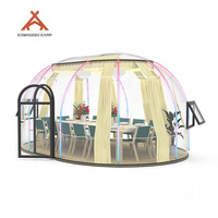 Dôme géodésique préfabriqué en polycarbonate PC Kawagebo Kamp (KK) de 4,5 m / 14,8 pi de largeur, pour glamping, restaurant, bar, maison-bulle, tente