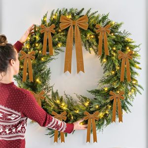 Venda Direta de Fábrica: Laços de Veludo para Árvore de Natal, 2 Tamanhos, Laços Rústicos para Guirlandas de Natal e Embalagens de Presente - Product Image 3
