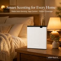 Diffuseur de parfum commercial à détecteur de mouvement radar 800 ml 1500 m² WiFi sans fil avec application 5 niveaux à fixation murale pour hall d'hôtel, logo personnalisé OEM