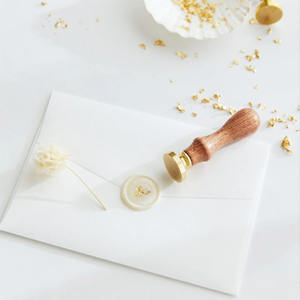 Maßge schneiderte Wachs siegel Stempel aufkleber Weiße Lorbeer wachs dichtungen mit Goldfolie - Product Image 5