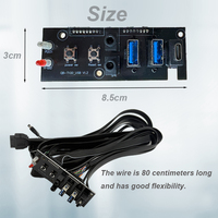 Accesorios de ordenador Cables del panel frontal de la caja del ordenador Dual USB 3,0 + LED de alimentación + LED HDD + interruptor de alimentación + reinicio + SPK + MIC +