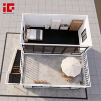 Casa Contenedor Modular Prefabricada de Acero Personalizable de 20 y 40 pies, Vivienda Pequeña Prefabricada con Ventana de Vidrio y Panel Sándwich