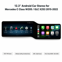 Autoradio Android avec écran de 12,3 pouces pour Mercedes Benz Classe C W205 GLC X253 2015-2022, unité principale, CarPlay, navigation GPS
