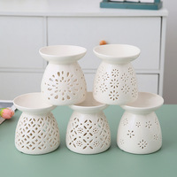 Trillions 6665 Diffuseur d'huiles essentielles créatif en céramique de luxe ajourée, avec fonction de chauffe-parfum et de veilleuse, compact pour la maison