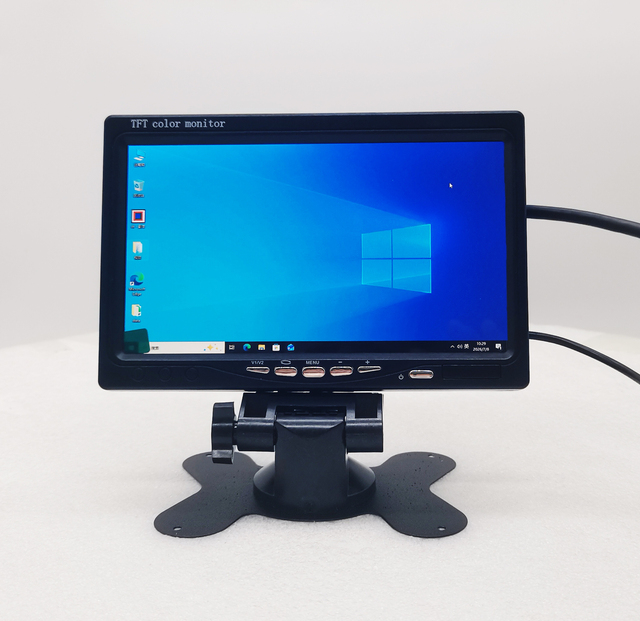 7 Inch IPS Car Monitor HD Mini Desktop PC Monitor Widescreen LCD 1024*600 Portable Business Use Monitors Compatible AV VGA HD-MI