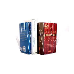 Klare Acryl gebogene hand geformte Buchs tützen Großhandel Desktop Acryl Custom Book CD Halter Stand