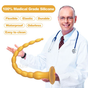 SEXBAY USA in <strong>Stock</strong> <strong>Whip</strong> Butt Plug and Back Court Plug Extra Long Liquid Silicone 12 Bead Butt Plug Male and Female Favorites - Product Image 5