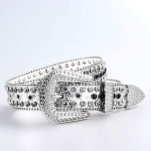 Kovboy ve Cowgirl için elmas kemer renkli PU batı BB bel kemeri Blingbling etkisi ile seksi <span class=keywords><strong>Metal</strong></span> kemer - Product Image 5