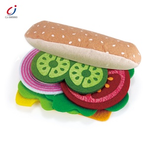 Chengji Đồ Chơi Em Bé Làm Bằng Tay Giả Vờ Đồ Chơi Bánh <span class=keywords><strong>Hamburger</strong></span> Bằng Nỉ Đồ Chơi Giáo Dục Montessori Bộ Đồ Chơi Nỉ - Product Image 3