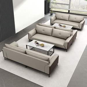 Sofás de cuero ejecutivos modernos de lujo económicos conjunto de muebles de oficina comercial sofás modulares de 1 2 3 plazas - Product Image 1