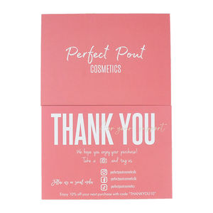 Cartes de vœux personnalisées roses résistantes aux rayures, finition laminée film kraft, pour usage quotidien professionnel – Vente directe - Product Image 2