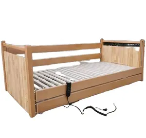 سرير مستشفى كهربائي الخشب سرير تمريض مع 4 وظائف معدات طبية