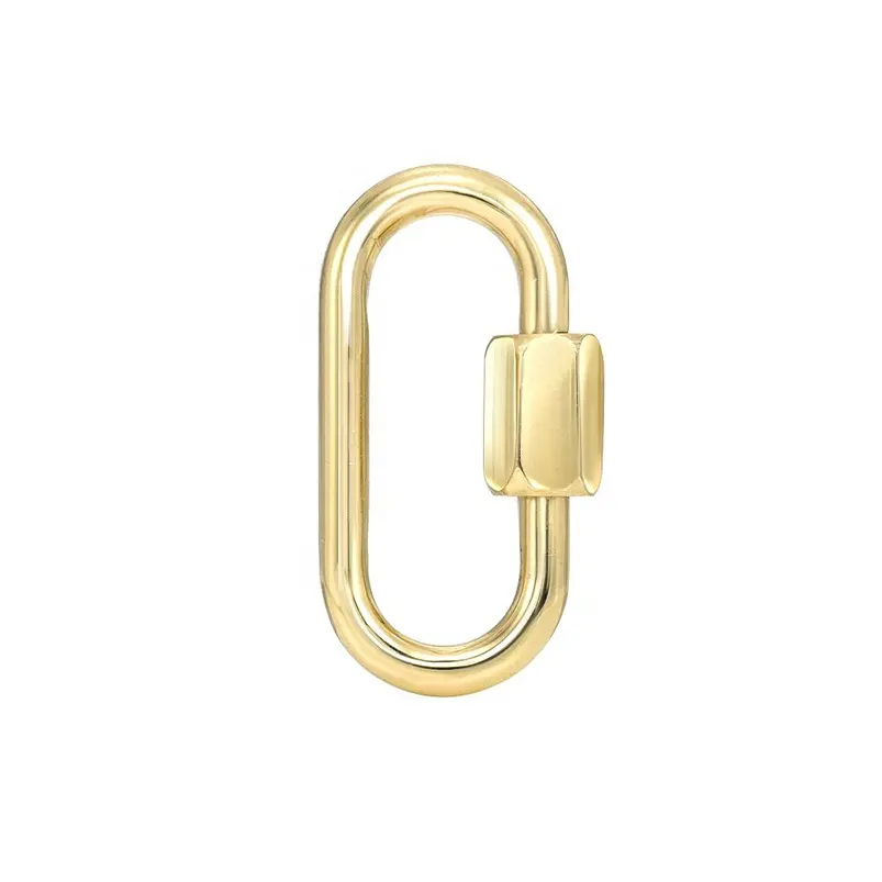 Trang Sức Thủ Công Cho Nữ 18K Mạ Vàng Chunky Gold Vermeil Carabiner Dây Chuyền