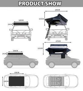 YYD YJT-0015 Nouvelle tente de toit en alliage d'aluminium intégral quatre saisons pour voiture, coque rigide, camouflage, camping en plein air, voyage en autonomie - Product Image 6