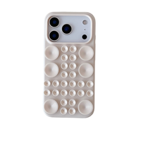 Coque de téléphone antichoc en silicone à bulles avec ventouse pour 17 Pro Max AIR 16/15/14/13