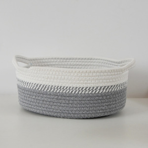 Factory Hot Sale <b>Storage</b> <b>Baskets</b> Woven Cotton Rope <b>Basket</b> Organizing Home Decoration - Product Image 3