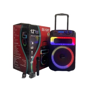 SX1207 Altavoz Bluetooth Portátil de Alta Potencia de 12 Pulgadas, <span class=keywords><strong>Subwoofer</strong></span> <span class=keywords><strong>para</strong></span> Fiestas de Karaoke al Aire Libre con Micrófono Inalámbrico Doble - Product Image 4