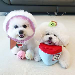 Bite-Resistant Cute Fashion Ice Cream Bucket Three Balls Plush Dog Chew <b>Toy</b> Eco-Friendly <b>Interactive</b> Daily Use Wholesale - Product Image 6