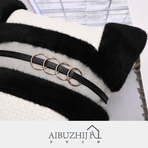 AIBUZHIJIA Classic Black and White <strong>Rectangular</strong> <strong>Cushion</strong> <strong>Cover</strong> Luxury High End Decorative Throw Pillow <strong>Covers</strong> for Couch - Product Image 5