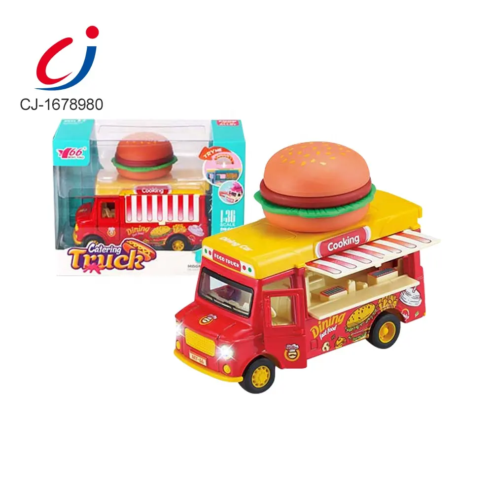 Modelo de camión de juguete con luz y música para niños, juguete de camión de inducción fundido a presión, 1:36