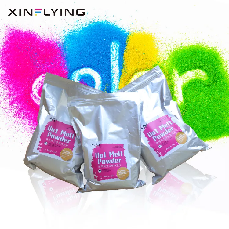 XinFlying Premium DTF Hot Melt Adhesive Powder Bag 1kg Plastic for Heat Transfer T-shirt Printing China Factory Direct Sale