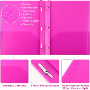 Bìa báo cáo bằng nhựa, 2 túi và 3 dĩa, Có khe cắm thẻ, Kích thước chữ <span class=keywords><strong>A4</strong></span>, logo tùy chỉnh, được sử dụng trong văn phòng trường học. - Product Image 3