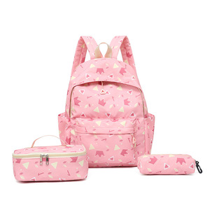 Teenager Oem Printed School Bag Set Custom 3Pcs Girls Boy College Student School Bag <b>Backpack</b> Bookbag With Messenger and Pen Bag - Product Image 1