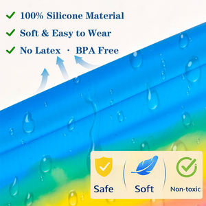 Bonnet de bain en silicone souple et sûr pour enfants, haute visibilité, facile à porter, sans BPA, design personnalisé pour l'entraînement en <span class=keywords><strong>piscine</strong></span> et en club - Product Image 3