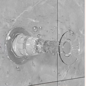 Tope de puerta de goma suave, montaje en pared, transparente, blanco, negro, gris, diseño minimalista, fácil instalación, barrera anticolisión - Product Image 2