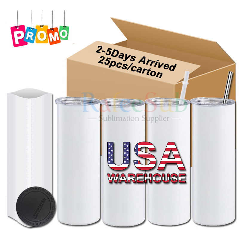 На складе в США Бесплатная доставка Оптовая продажа 20 унций 20 унций вакуумные изолированные тонкие прямые сублимационные тумбы из нержавеющей стали