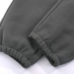 กางเกงลำลองผ้าฟลีซ350 GSM สำหรับผู้ชายกางเกงผ้าคอตตอนสไตล์อเมริกันกางเกงไม่มีซับในเอวทรงหลวม - Product Image 4