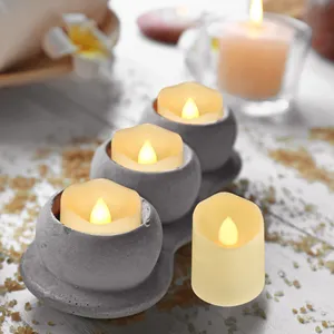 6 Pack LED Tea Candle Light Rechargeable Flickering Flameless Candles Lights With Remote Timer For Home Decorations