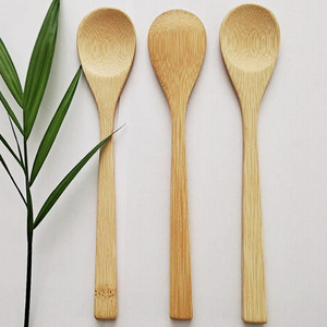 Cucharas de bambú para niños, cucharas para helado, cucharas de bambú de mango largo para remover, cucharas para sopa, cucharas de madera, cucharas para arroz - Product Image 2