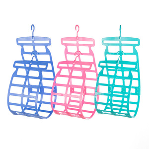 Creative Plastic Double Hook Drying <b>Rack</b> Rectangle Mobile Hanging <b>Clothes</b> <b>Rack</b> Blue Green Pink - Product Image 5